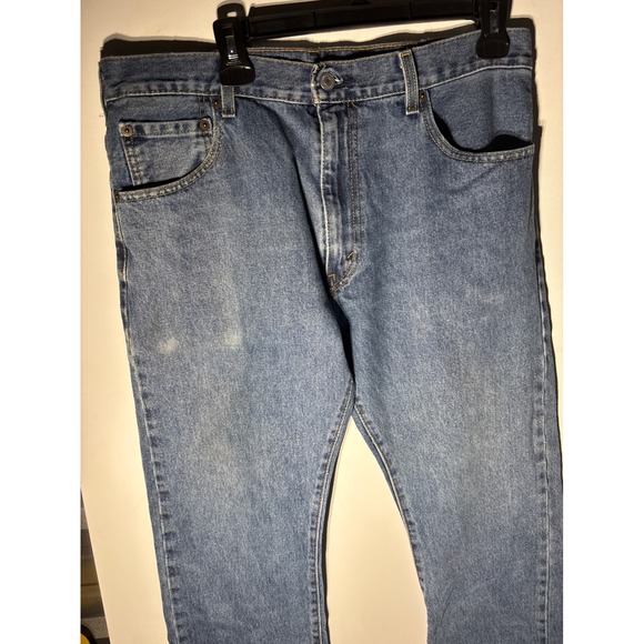 Levi's 517 Jeans Mens 34x30 Blue Denim Boot Cut Comfort Fit Classic front fade‎ - Picture 4 of 5